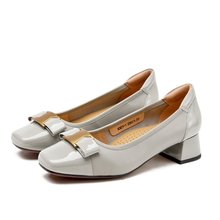Load image into Gallery viewer, Audrey Mid-heeled Shoes, Etoupe