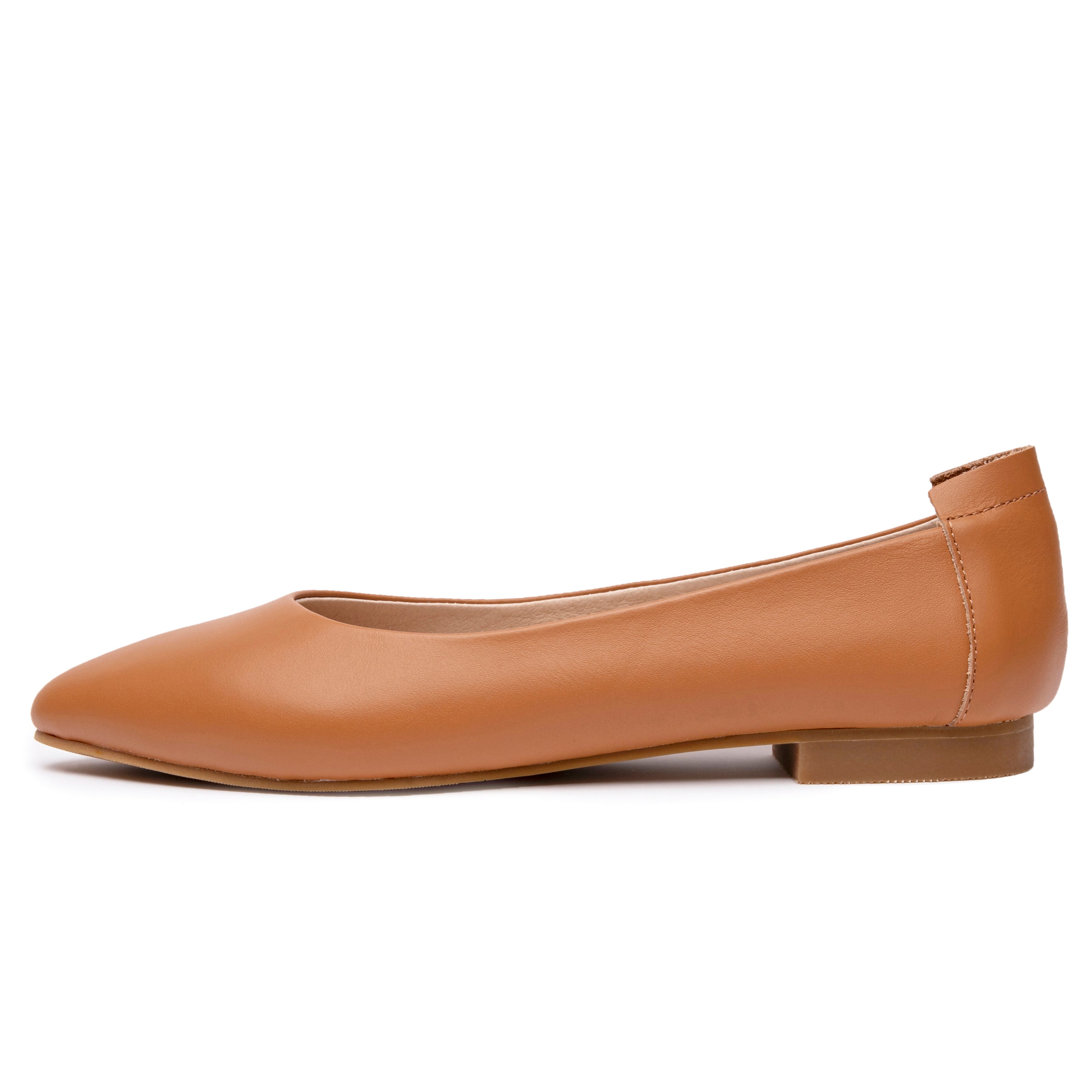 Tan hot sale flat shoes