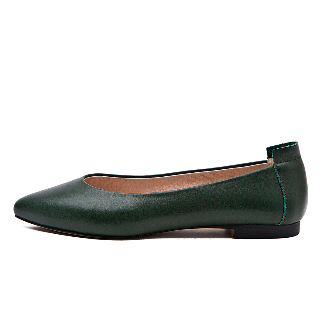 Extremely Soft Flats Shoes, Dark Green
