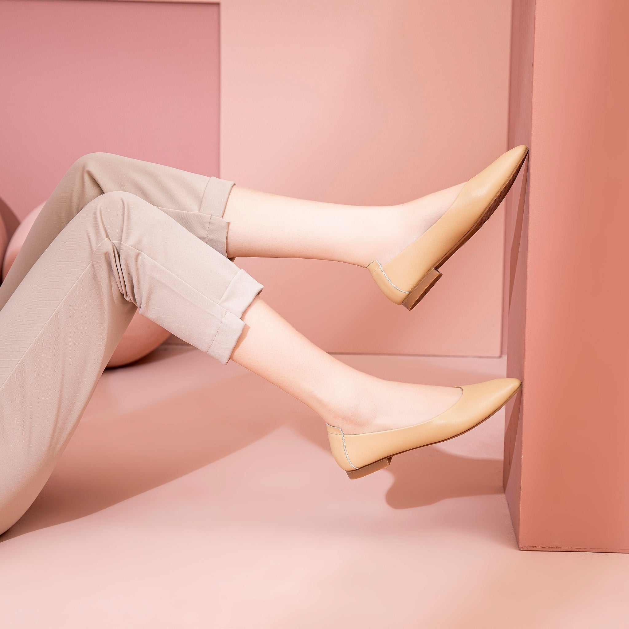 Extremely Soft Flats Shoes, Light Beige – BLUMEN